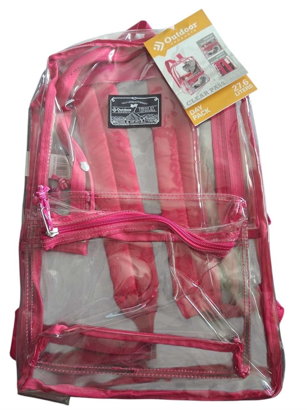 Clear Pink Daypack Backpack
